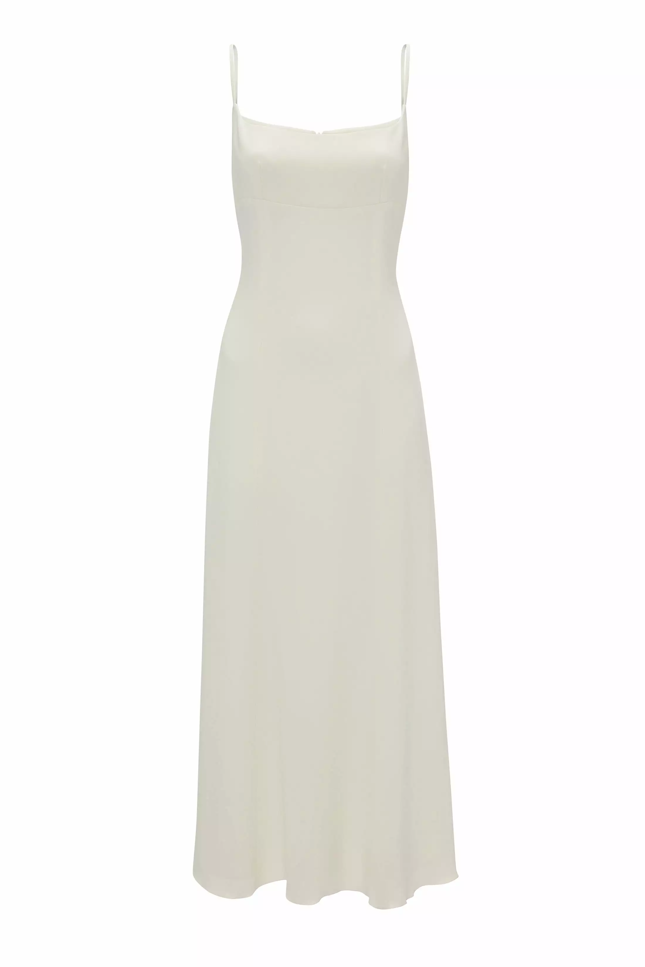 Exclusive Panelled Midi Cami Dress In Vanilla