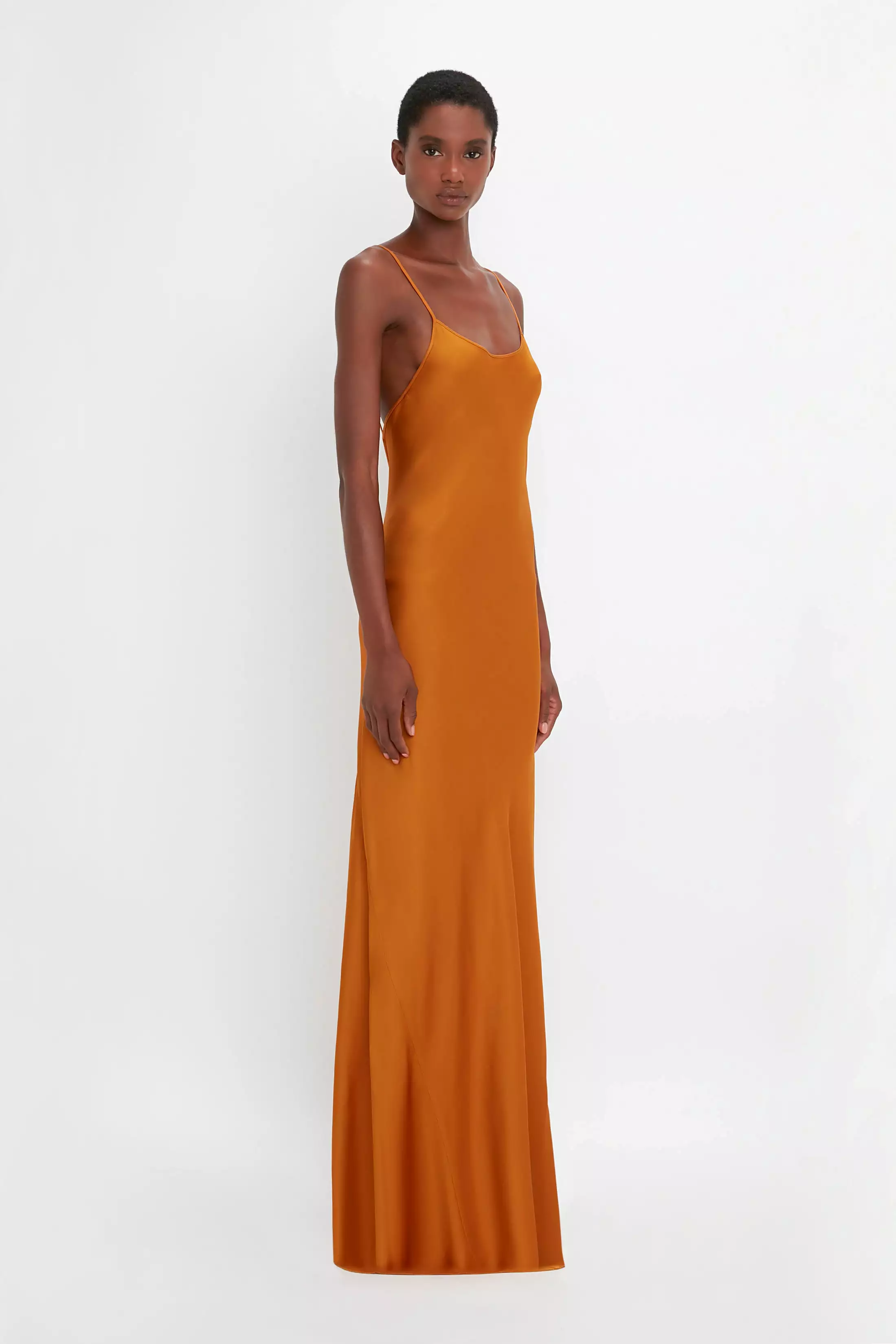 Floor-Length Cami Dress in Ginger