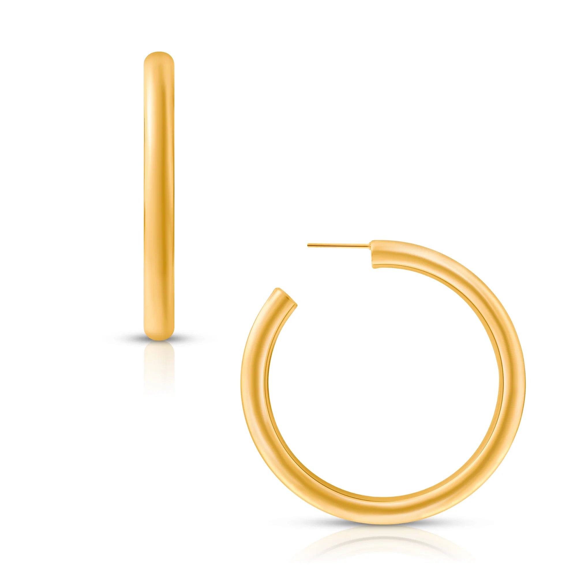 Flora Large Gold Hoop Earrings