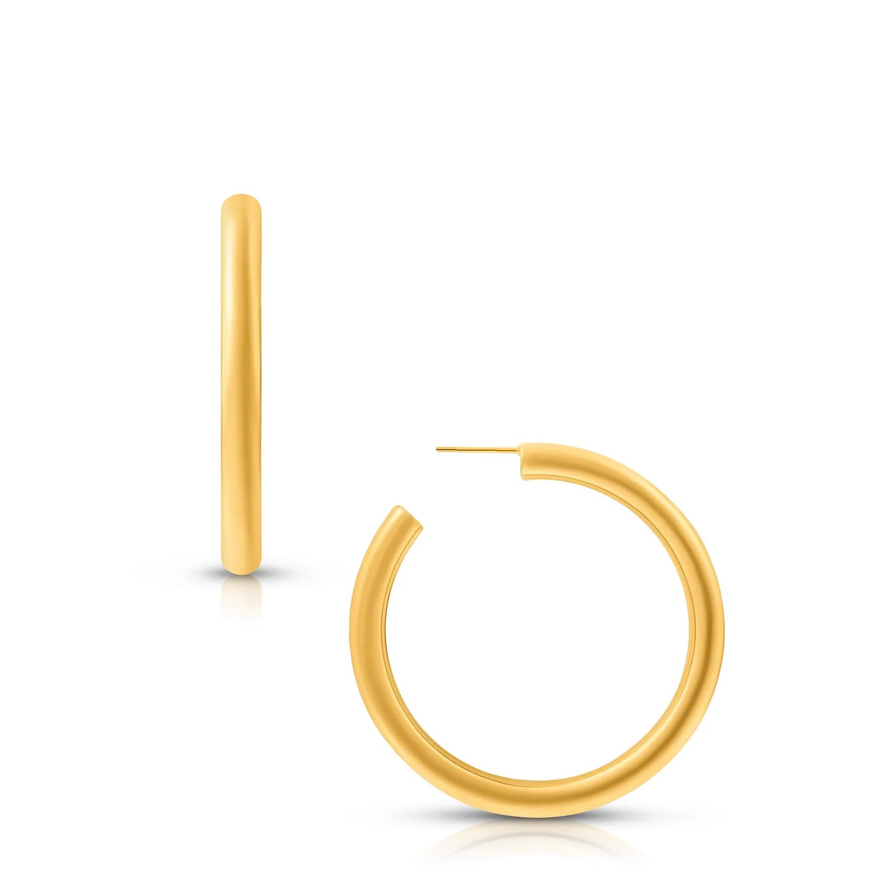 Flora Medium Gold Hoop Earrings