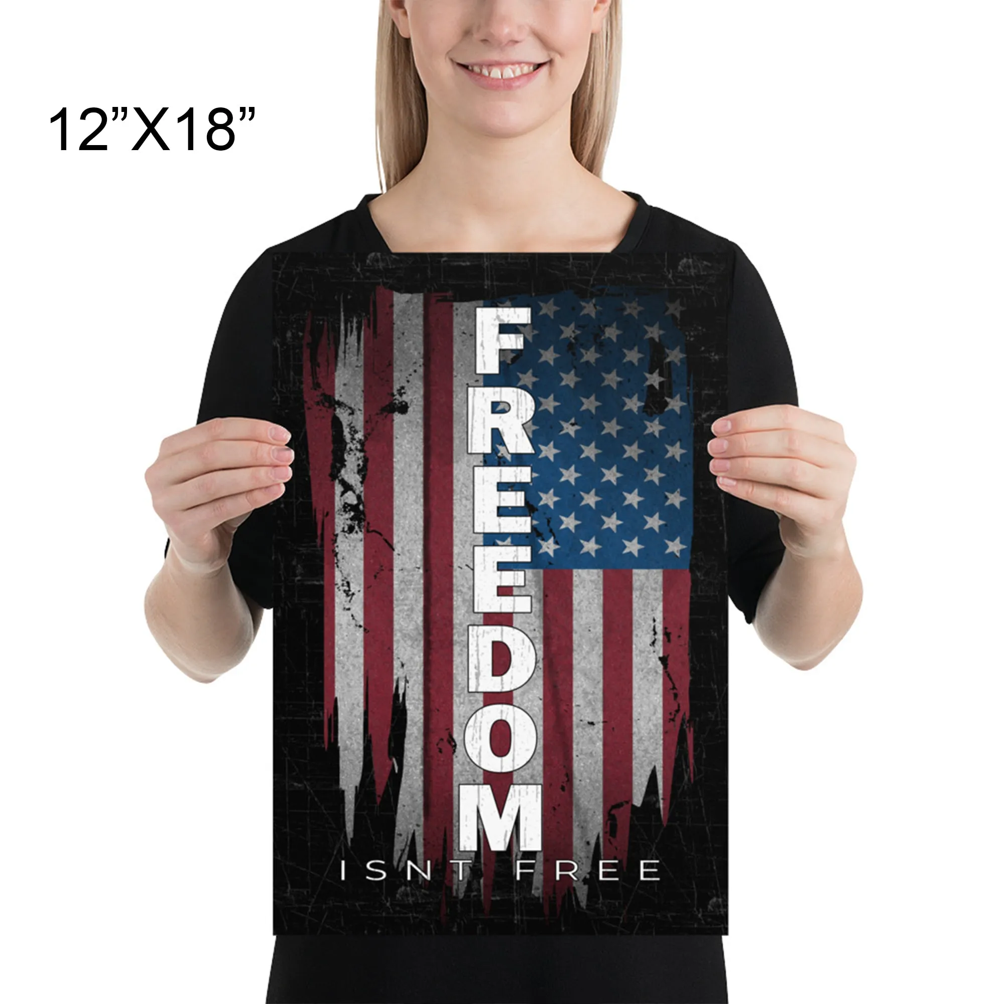 Freedom Isnt Free Poster - Patriotic American Flag Art