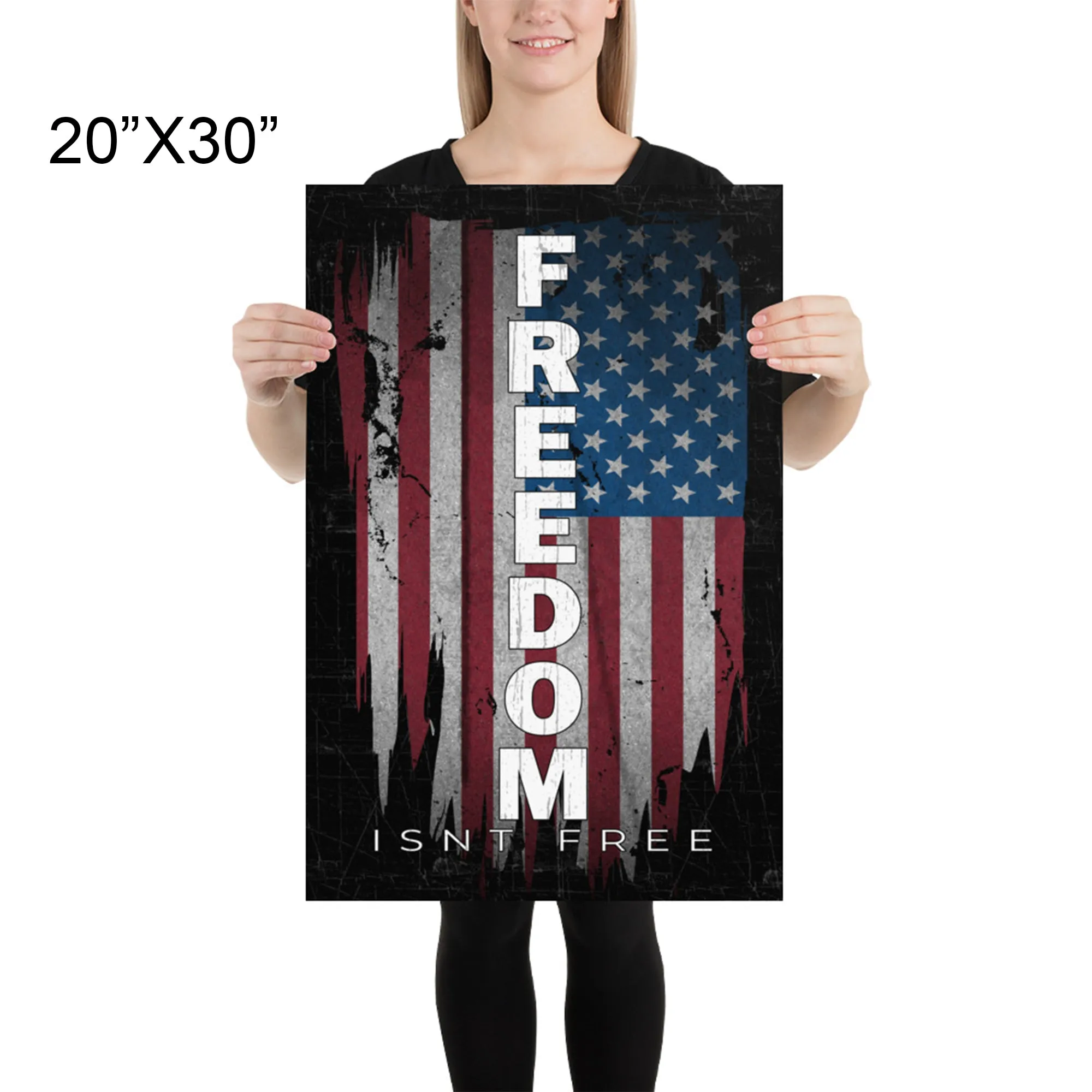 Freedom Isnt Free Poster - Patriotic American Flag Art