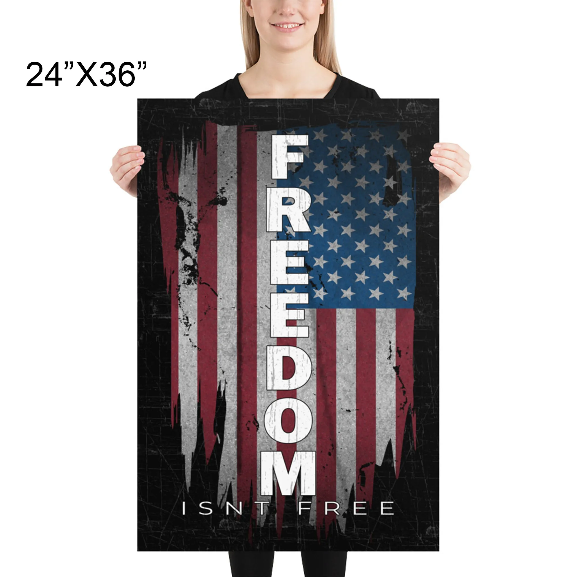 Freedom Isnt Free Poster - Patriotic American Flag Art