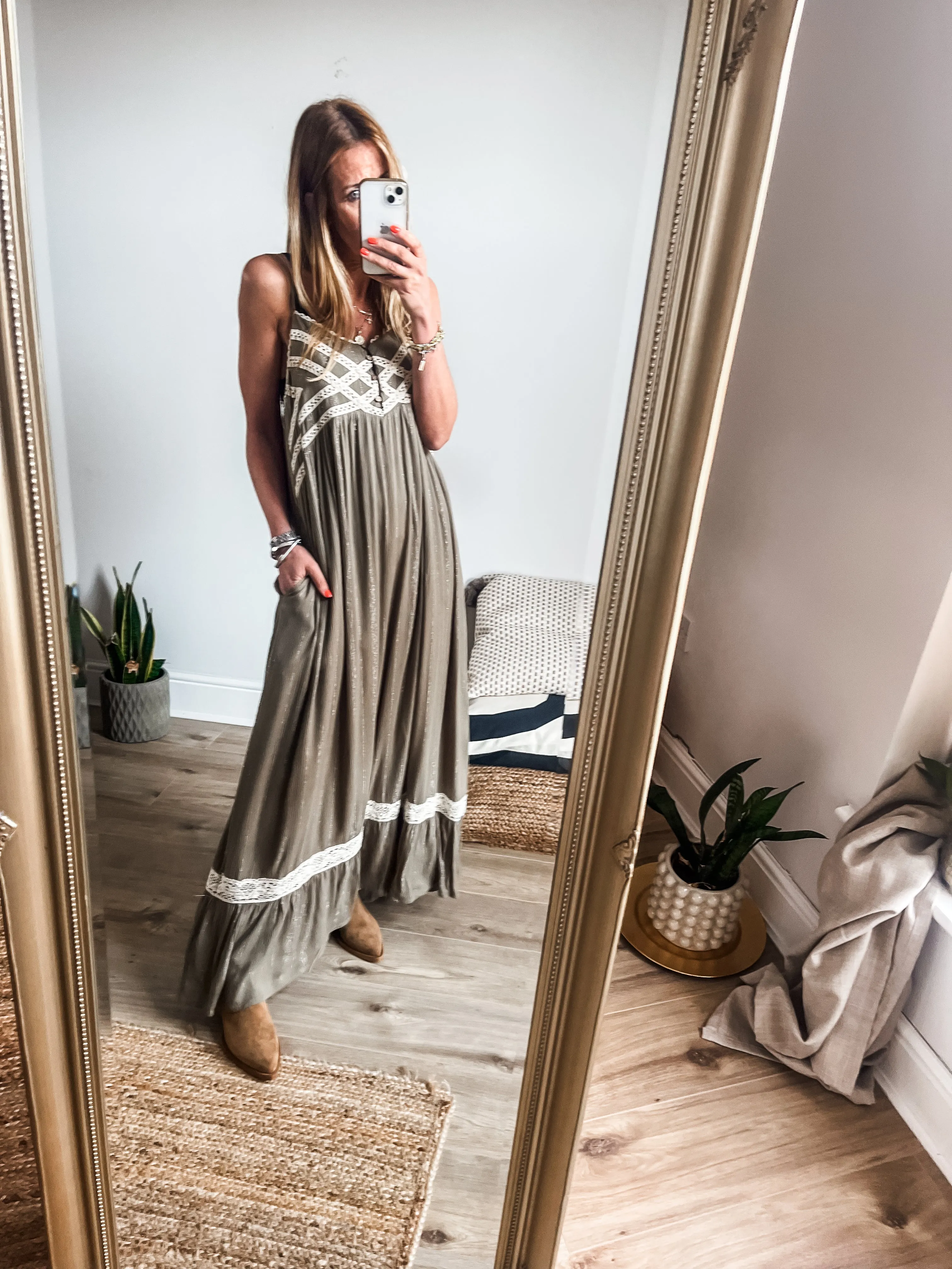 Frill Hem Beach Cami Maxi Dress