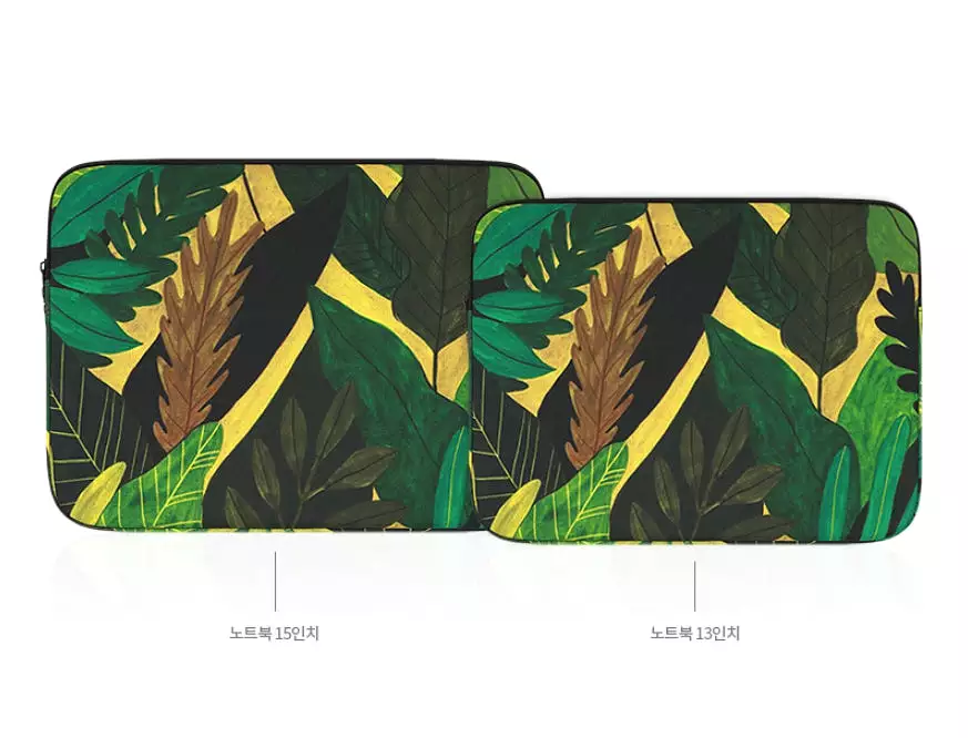 Green Forest Graphic Laptop Sleeves 13 15 inch Cases Protective Covers Handbags Square Pouches Designer Artist Prints Cute Light