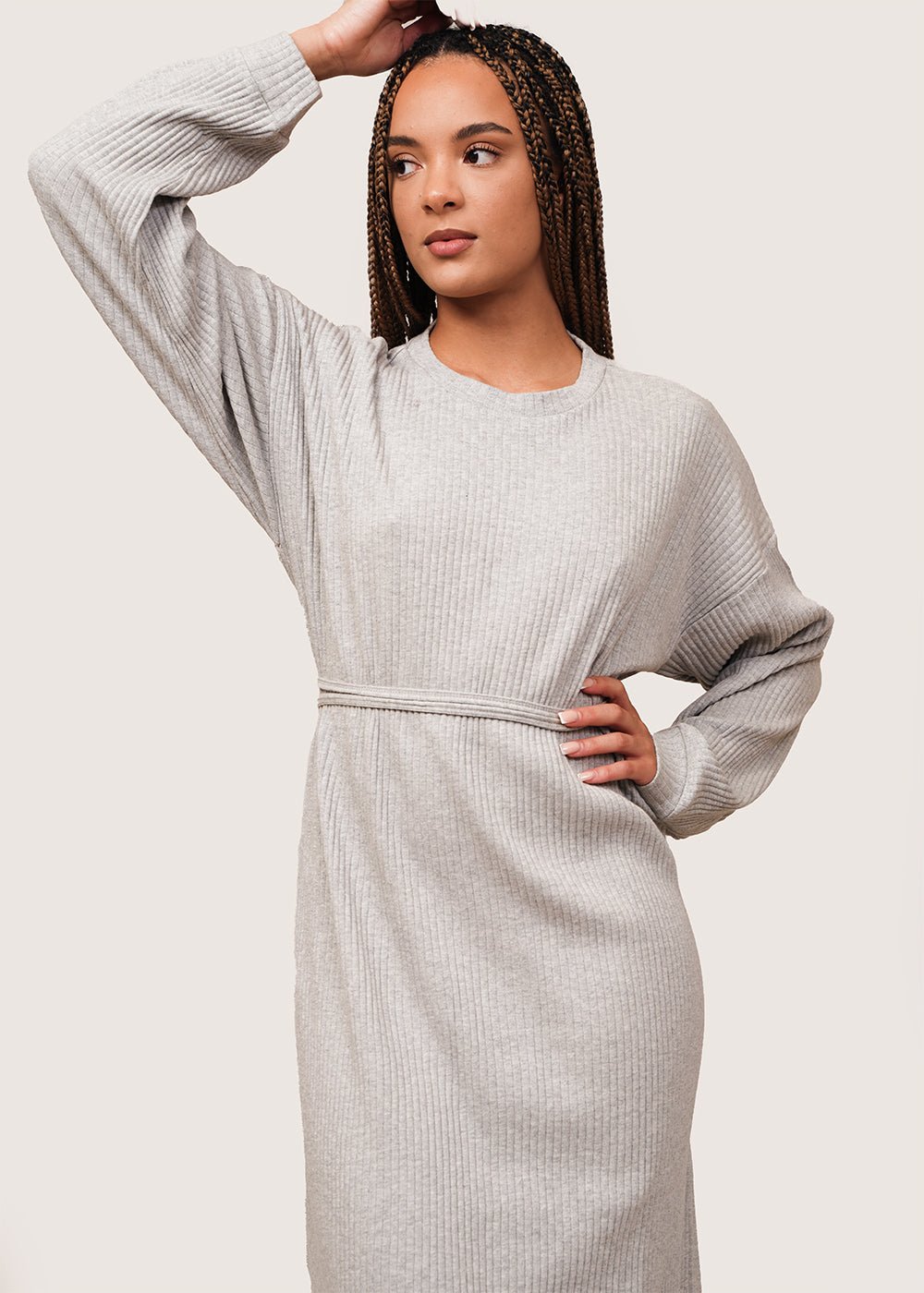 Grey Shaw Long Sleeve Kaftan