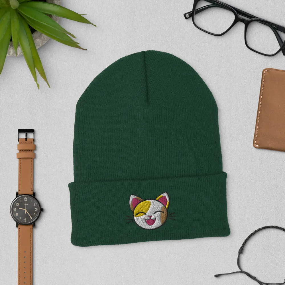 Happy Lucky Cat Cuffed Beanie