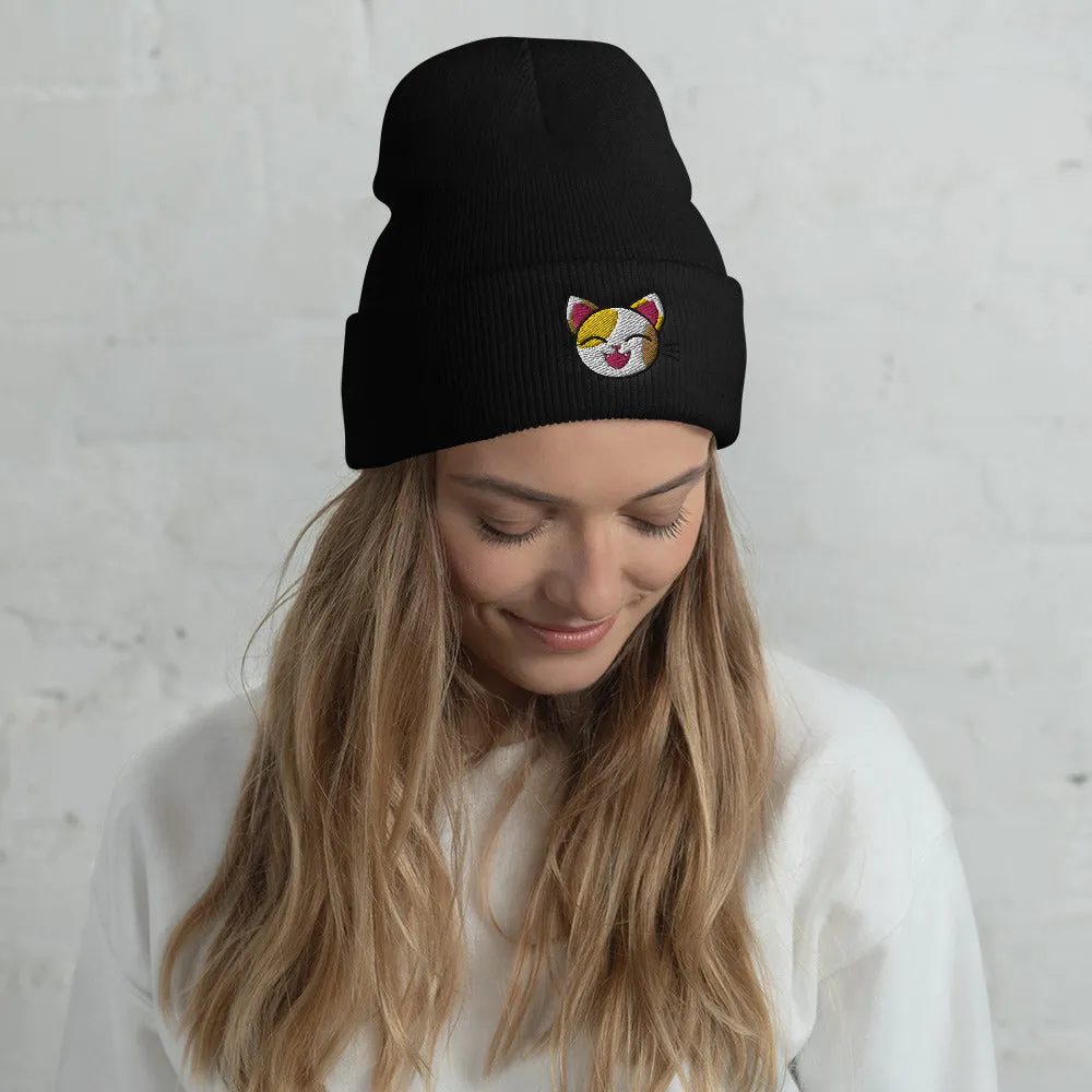 Happy Lucky Cat Cuffed Beanie