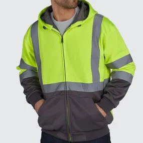 High-Vis Polyamide Hi-Vis Hooded Soft Shell Jacket - UHV425