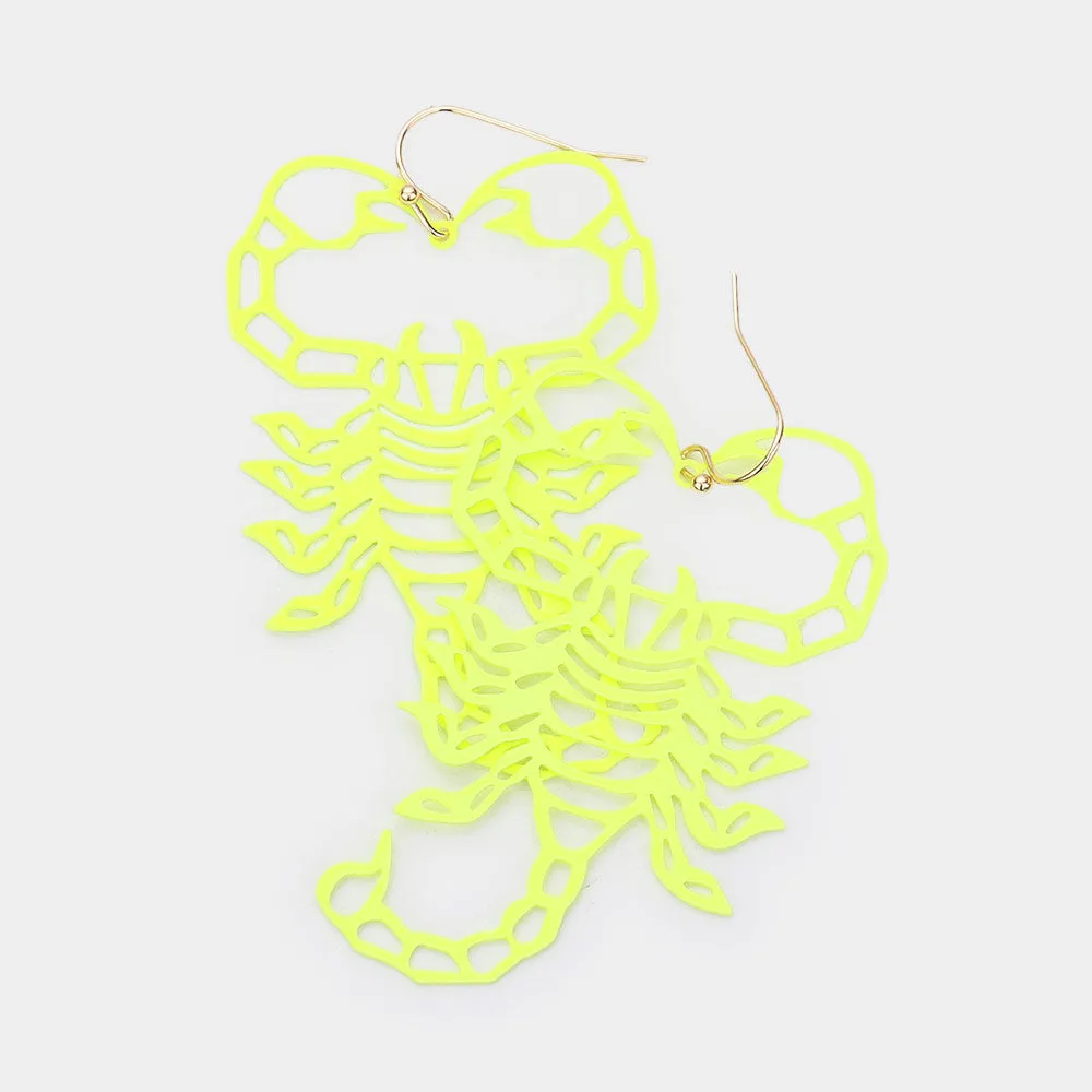 iLLASPARKZ Cut Out Brass Metal Scorpion Dangle Earrings