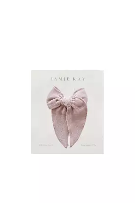 JAMIE KAY Organic Cotton Muslin Bow - Mauve Shadow