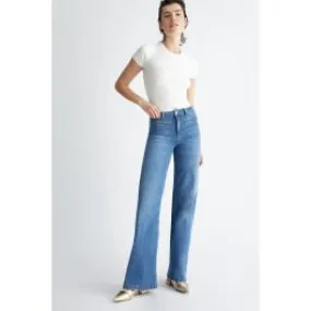 Jeans flare bottom up donna Denim