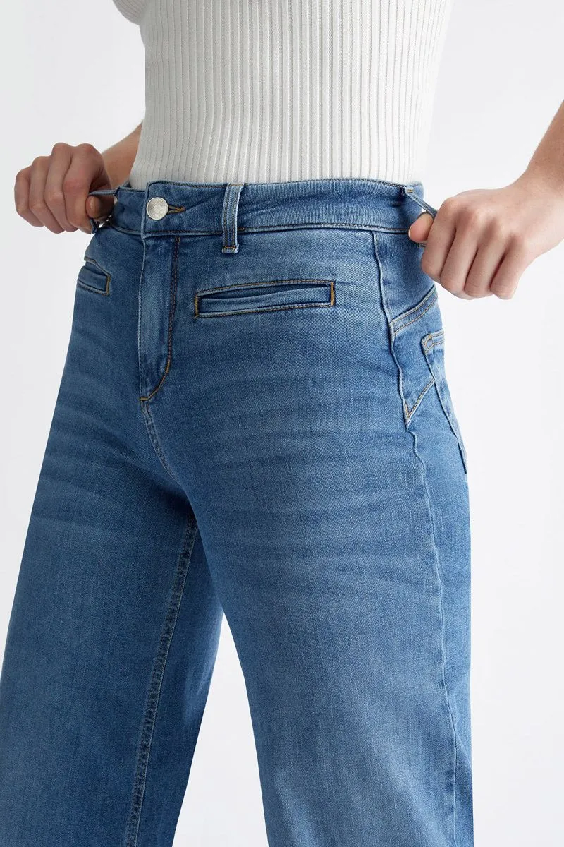 Jeans flare bottom up donna Denim