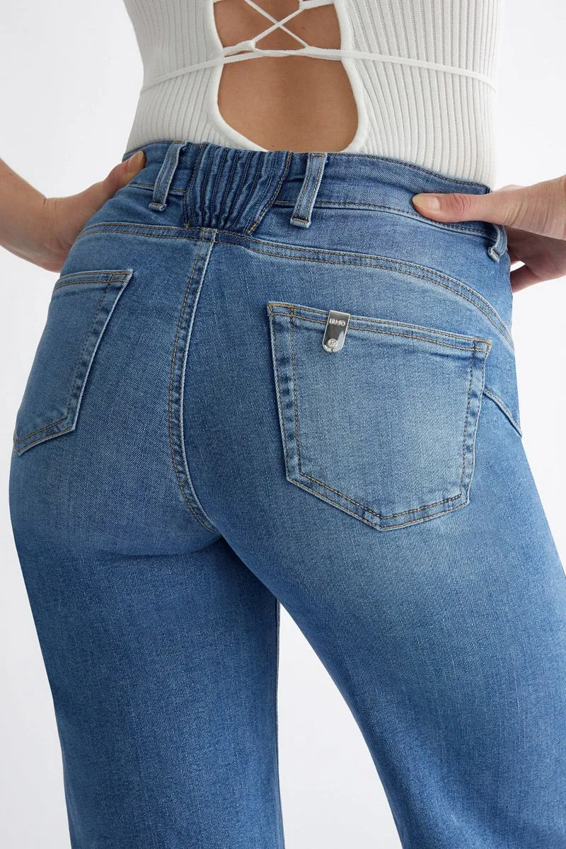 Jeans flare bottom up donna Denim