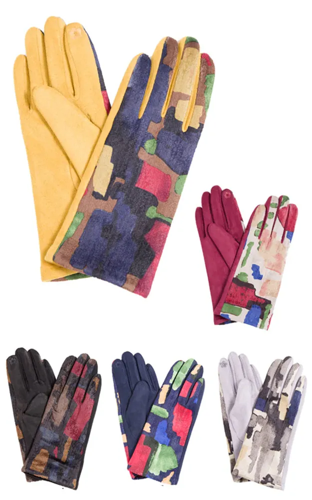 JG840 Multi-Colored Faux Suede Screen-Touch Gloves  (12prs Pack)