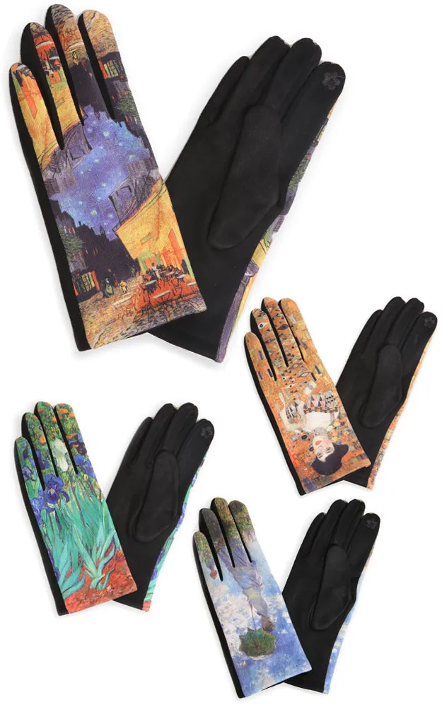 JG865 Painting Inspired Pattern Screen Touch Gloves (12prs Pack)