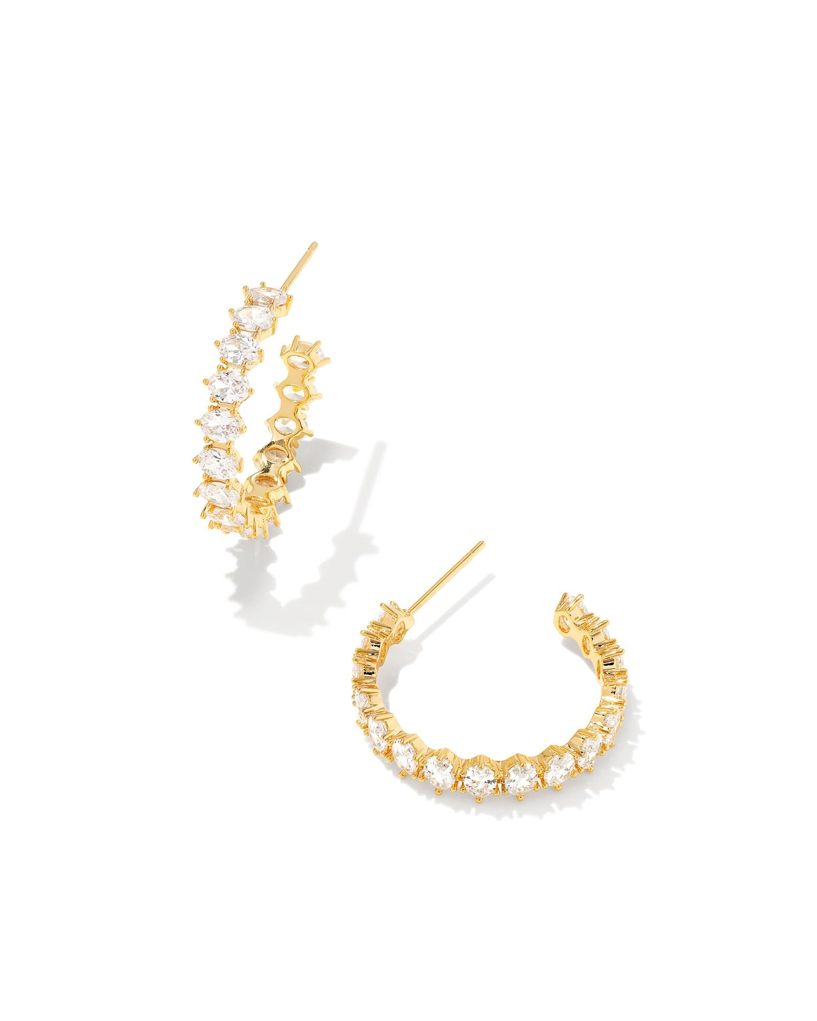 Kendra Scott Cailin Gold Crystal Hoop Earrings