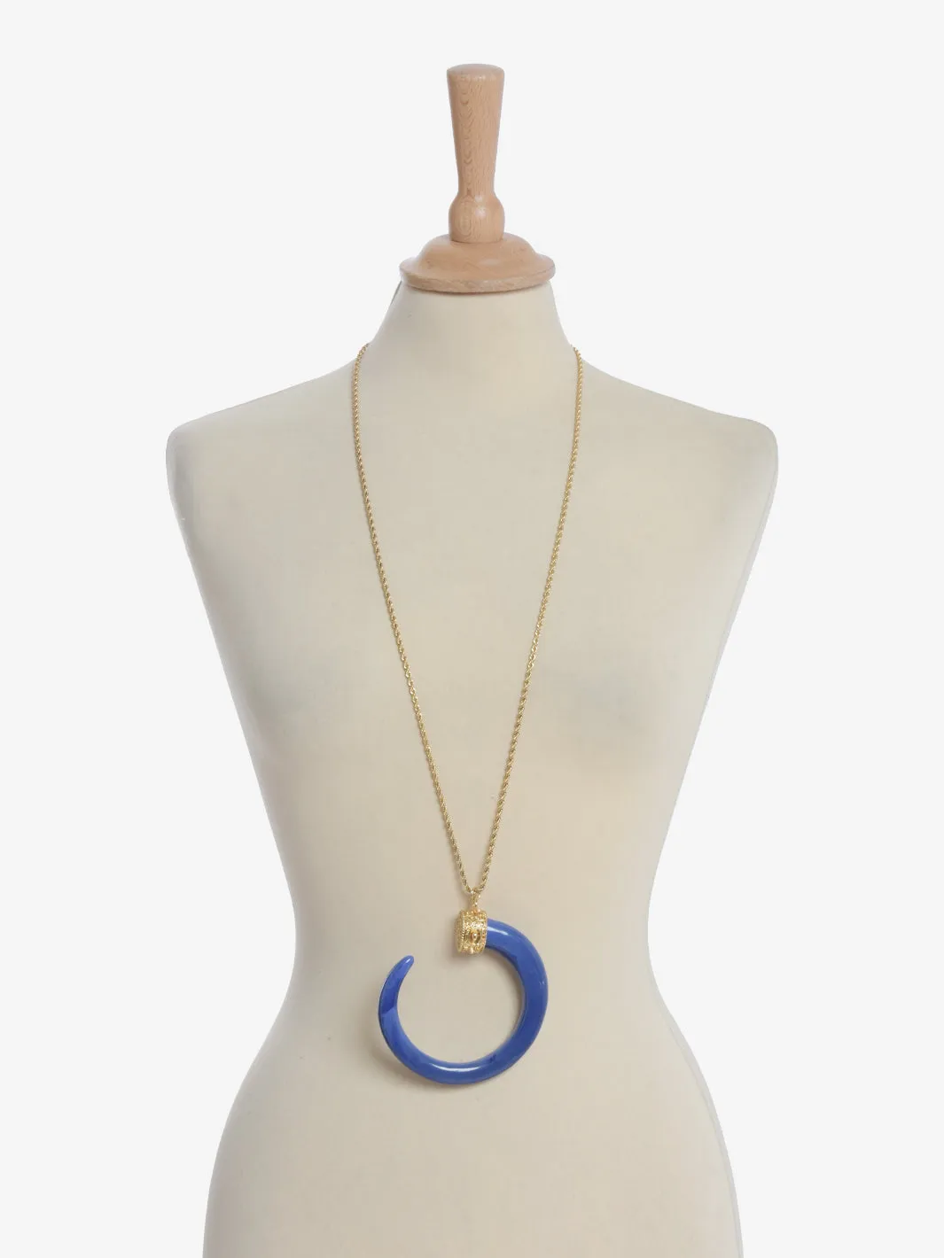 Kenneth Jay Lane Purple Horn Pendant Necklace