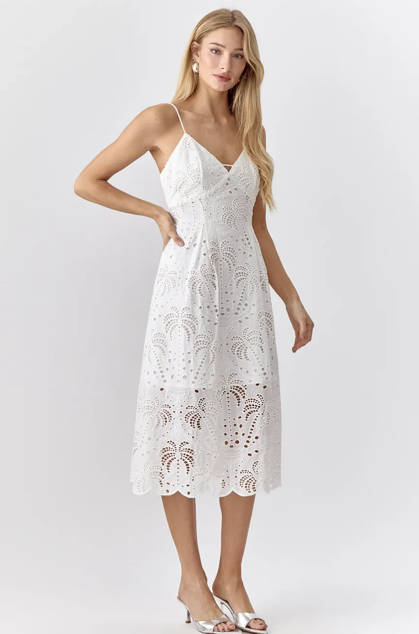 KRISTA EYELET MIDI DRESS