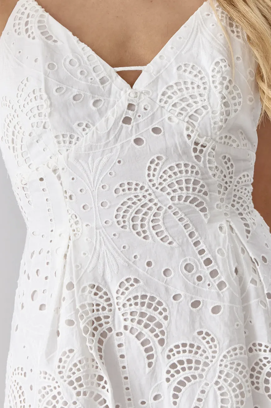 KRISTA EYELET MIDI DRESS