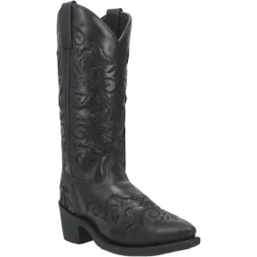 LAREDO WOMEN'S NIGHT SKY BLACK LEATHER COWGIRL BOOTS 52450