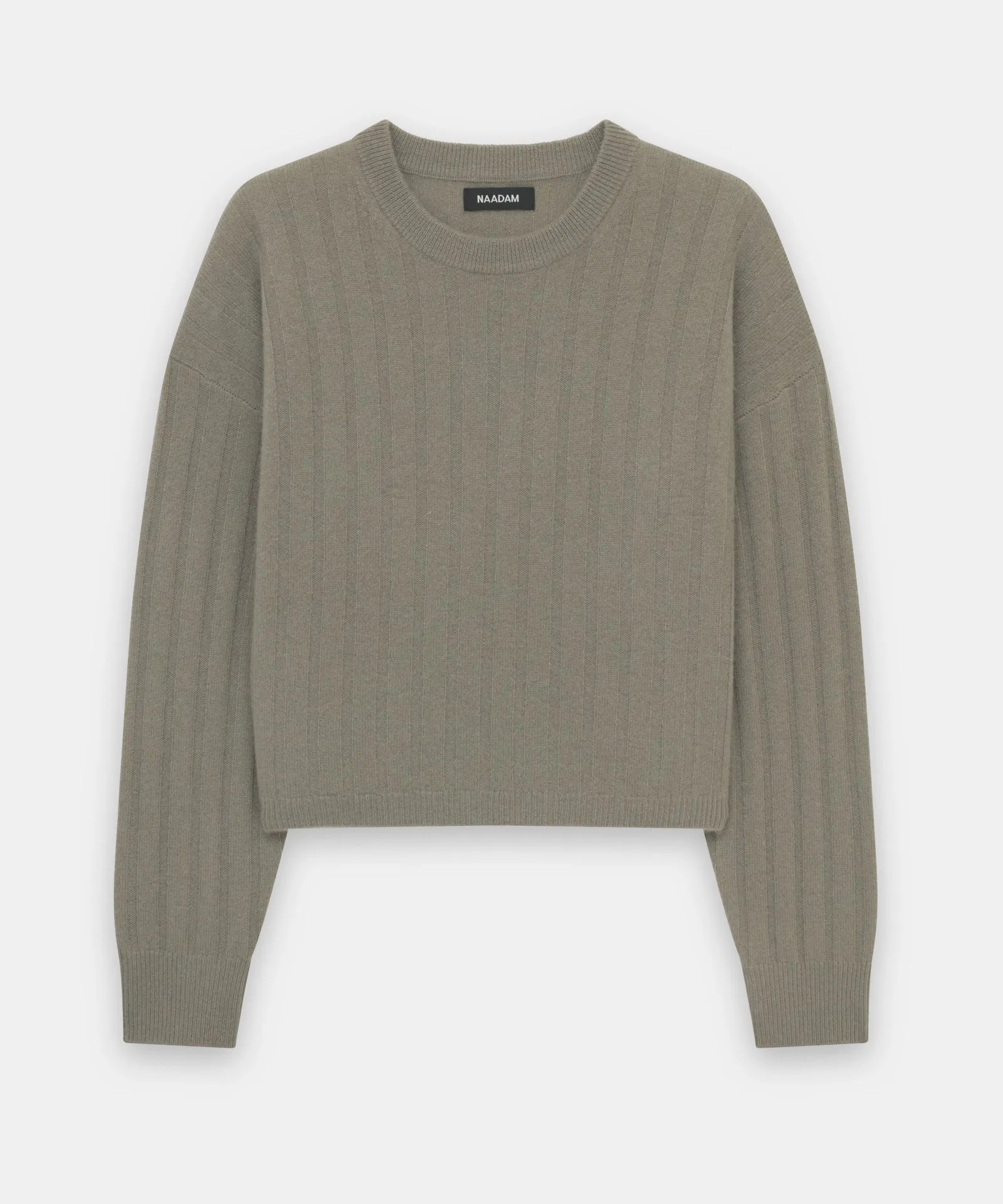 Lightweight Cashmere Ribbed Cropped Sweater