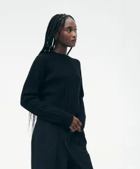 Lightweight Cashmere Ribbed Cropped Sweater