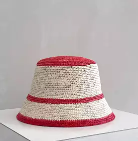 Lila Bucket Hat, Red/Sand