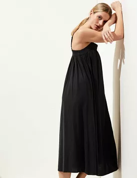 Linen Rich Square Neck Midi Cami Dress