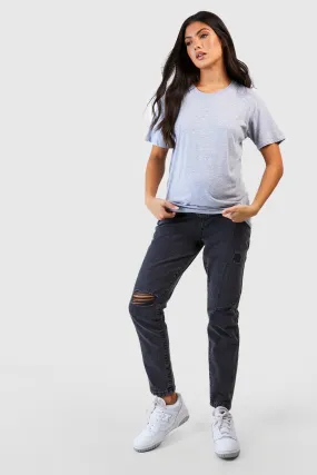 Maternity Over Bump Ripped Mom Jeans