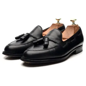 'Millfield' Black Leather Tassel Loafers UK 7 G