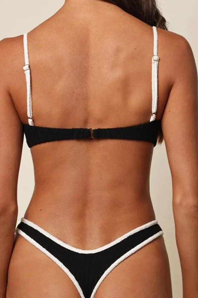 Montce - Petal Bikini Top - Black (Cream Binded) Terry Rib