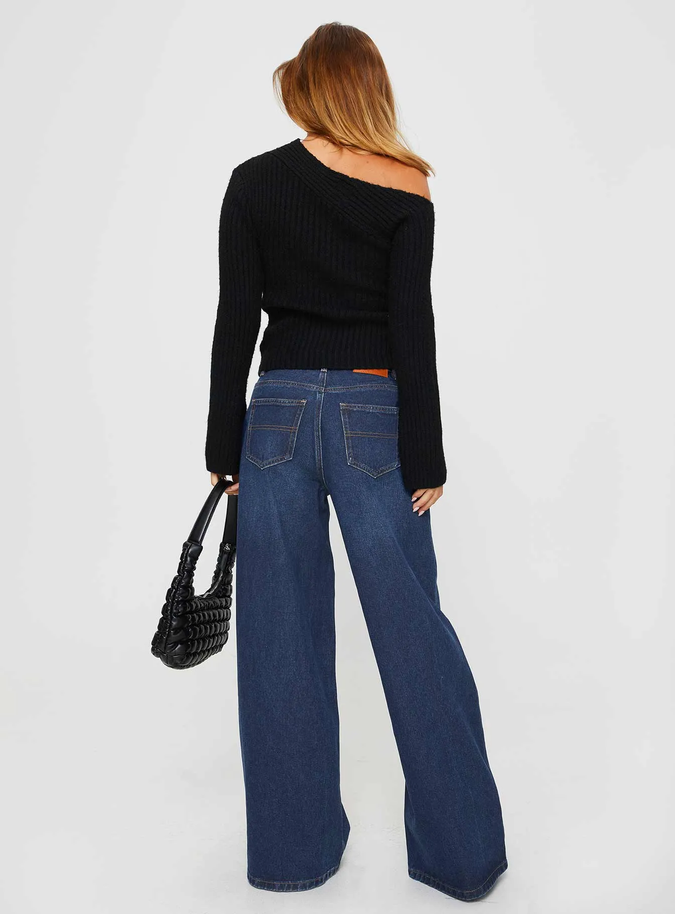 Naylor Wide Leg Jeans Mid Blue Denim Tall