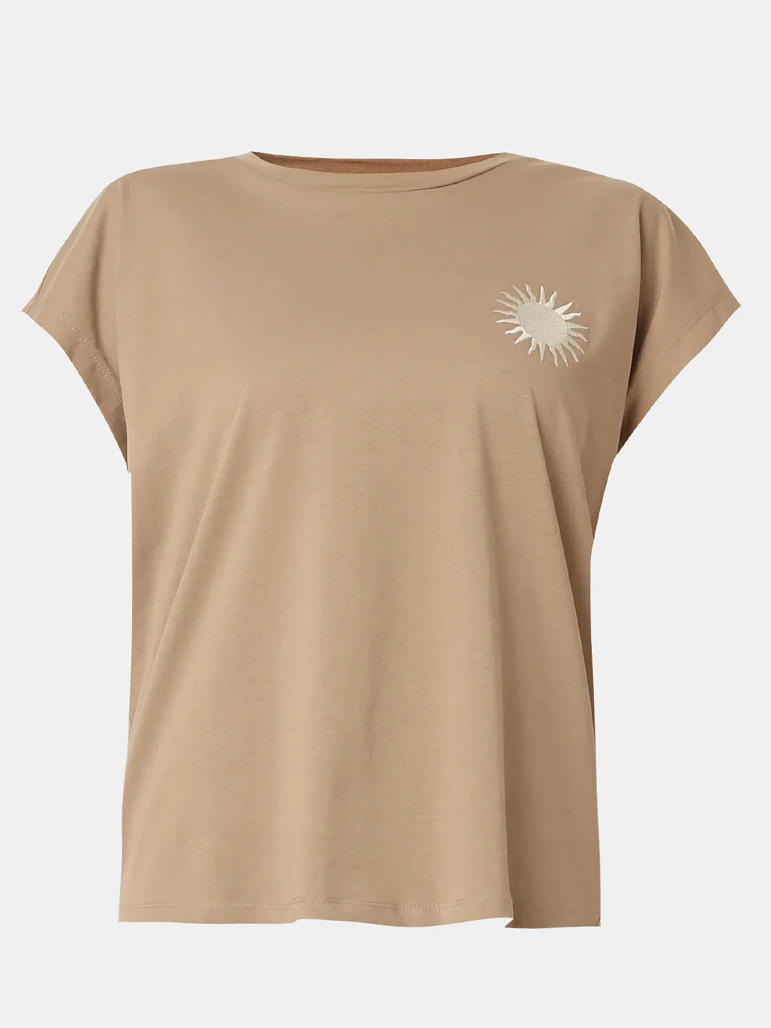 Nude Embroidered Organic Cotton T-shirt