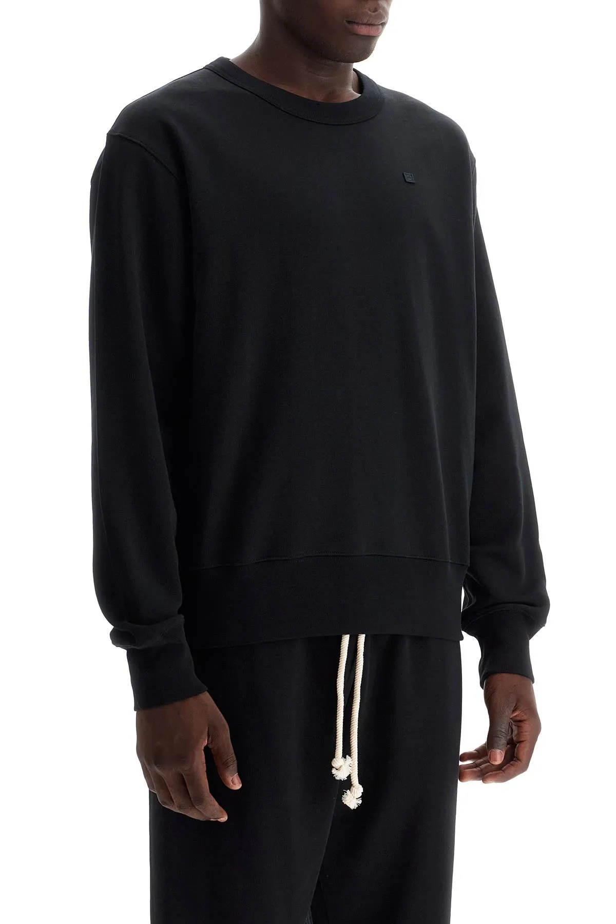 organic cotton crewneck sweatshirt CI0173 BLACK