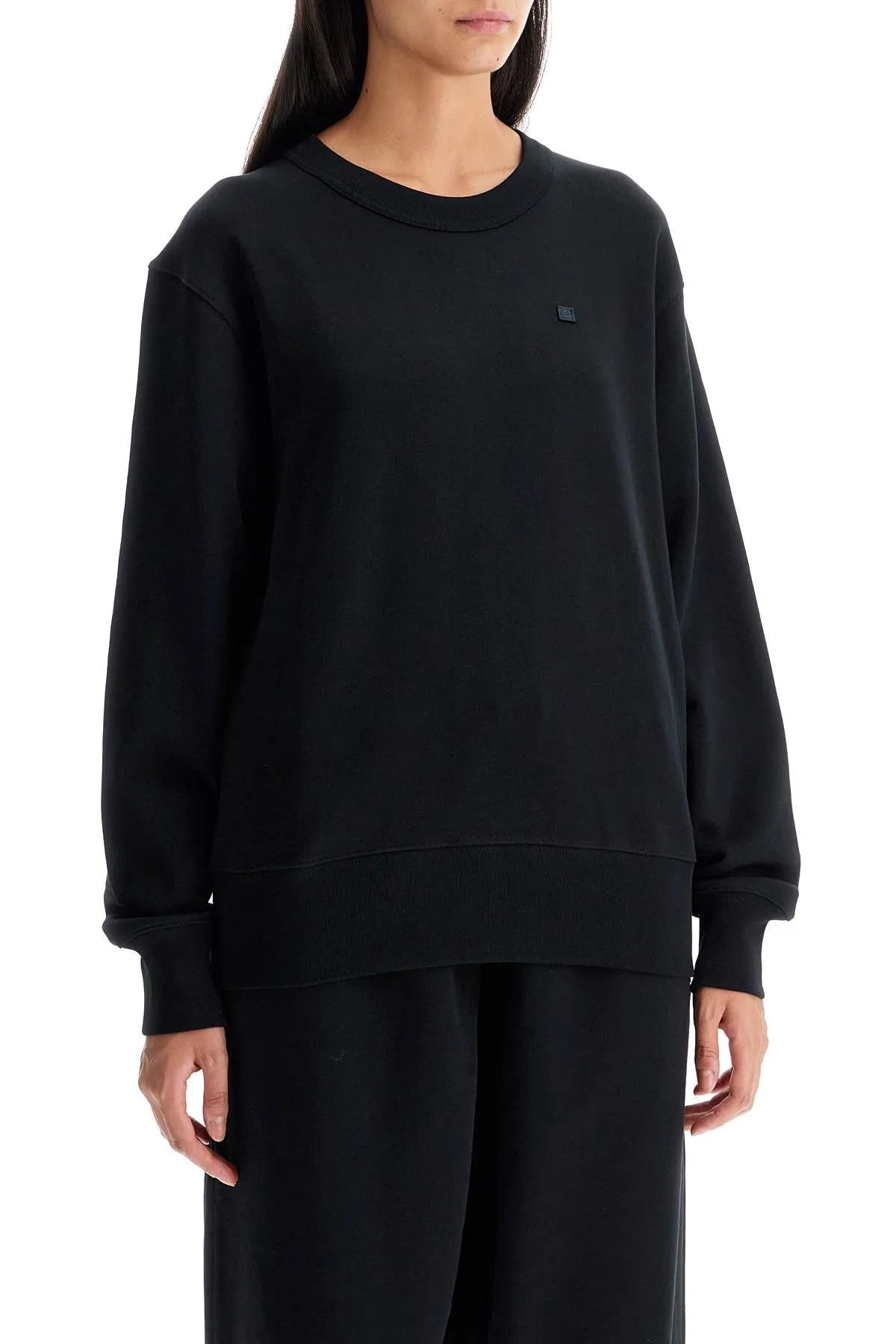 organic cotton crewneck sweatshirt CI0173 BLACK