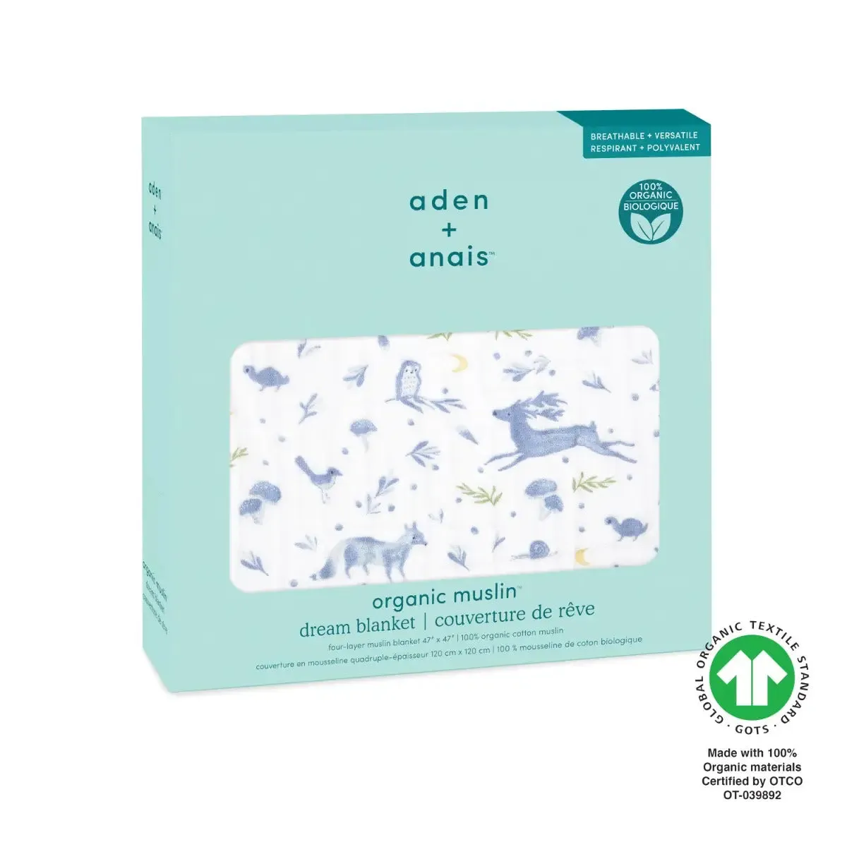 Organic Cotton Dream Blanket - Outdoors Sleepy Forest