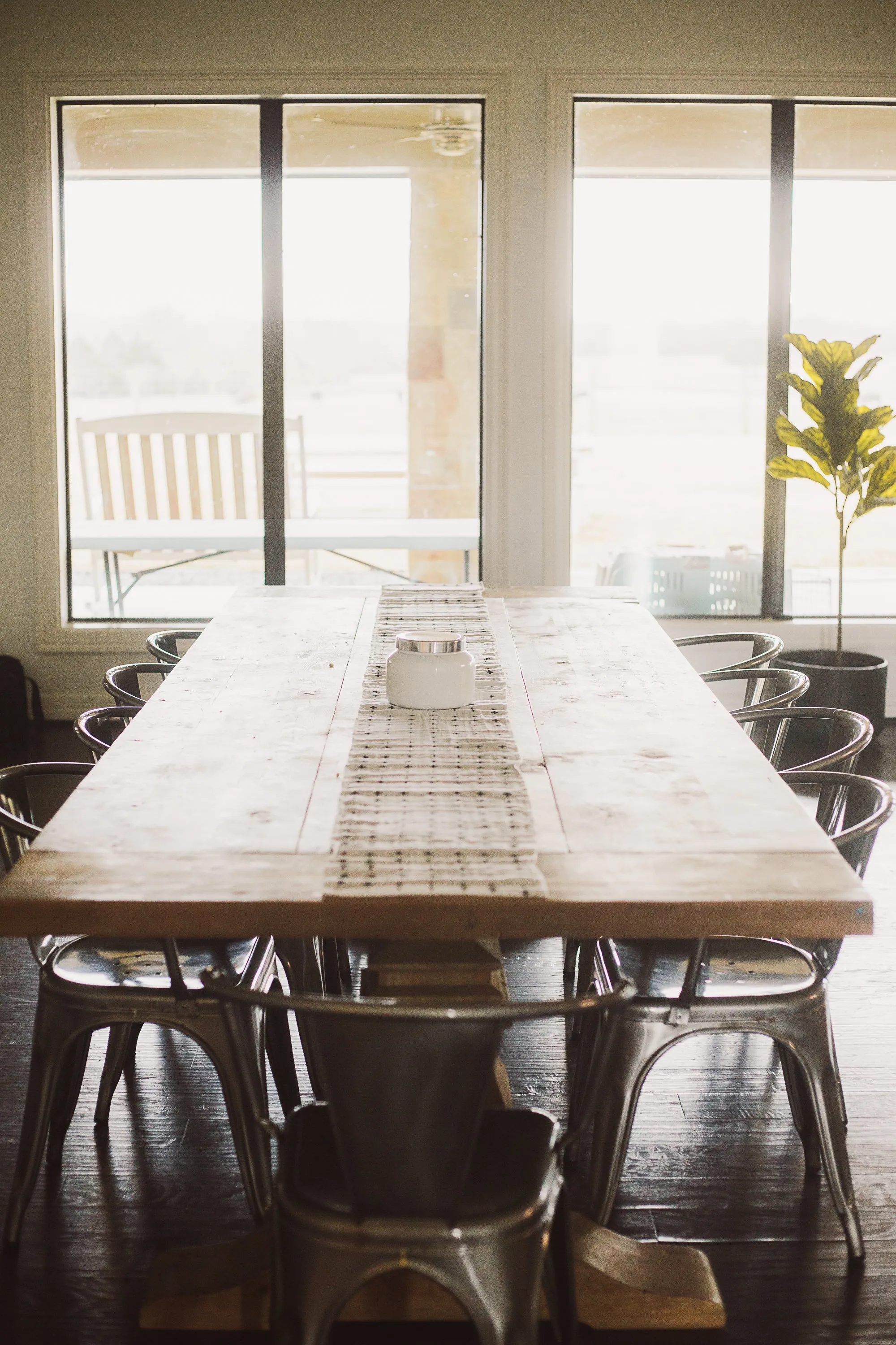 Organic Cotton Muslin Table Runner - Swiss Cross