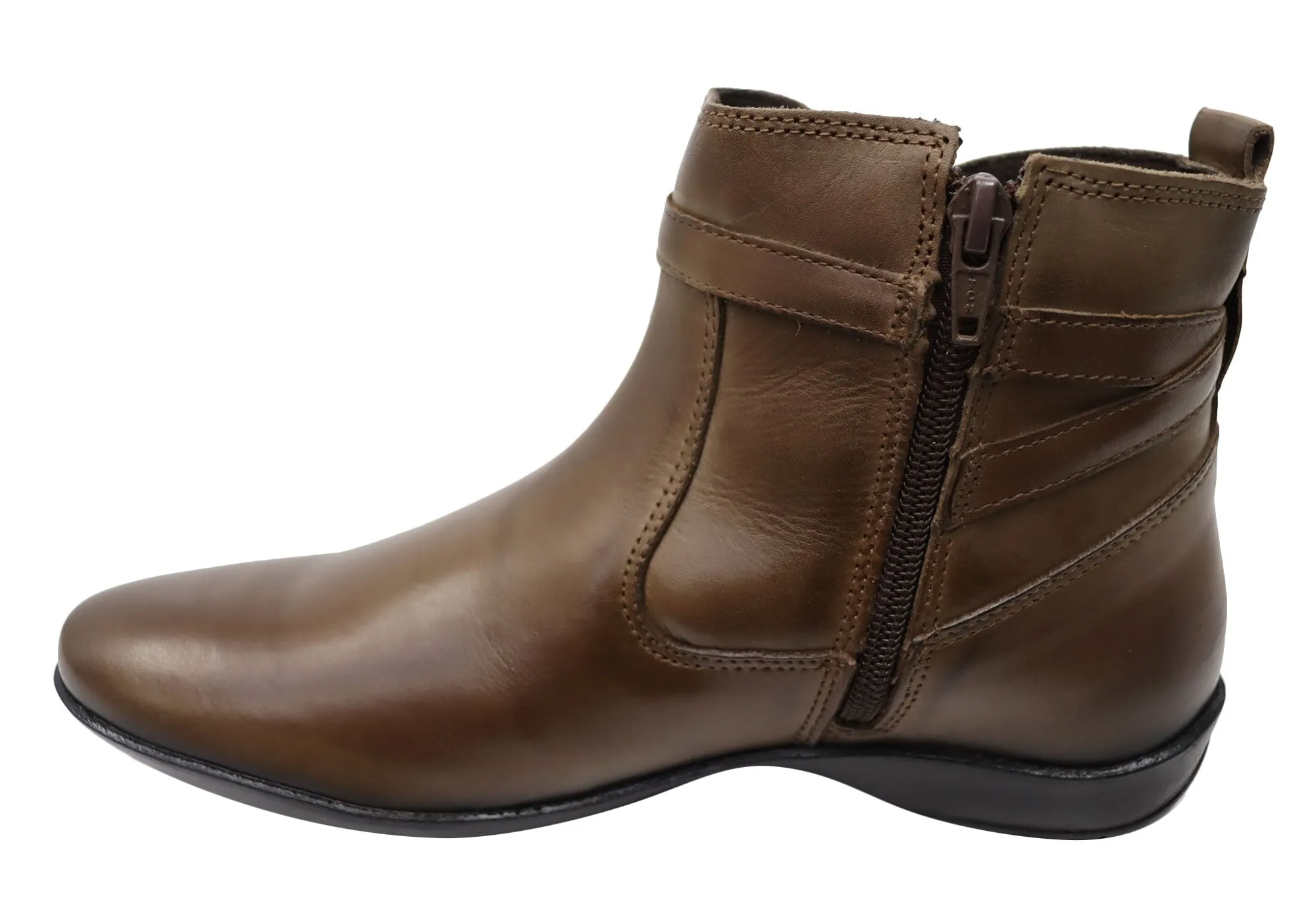 Perlatto Lane Womens Comfortable Leather Ankle Boots Made In Brazil