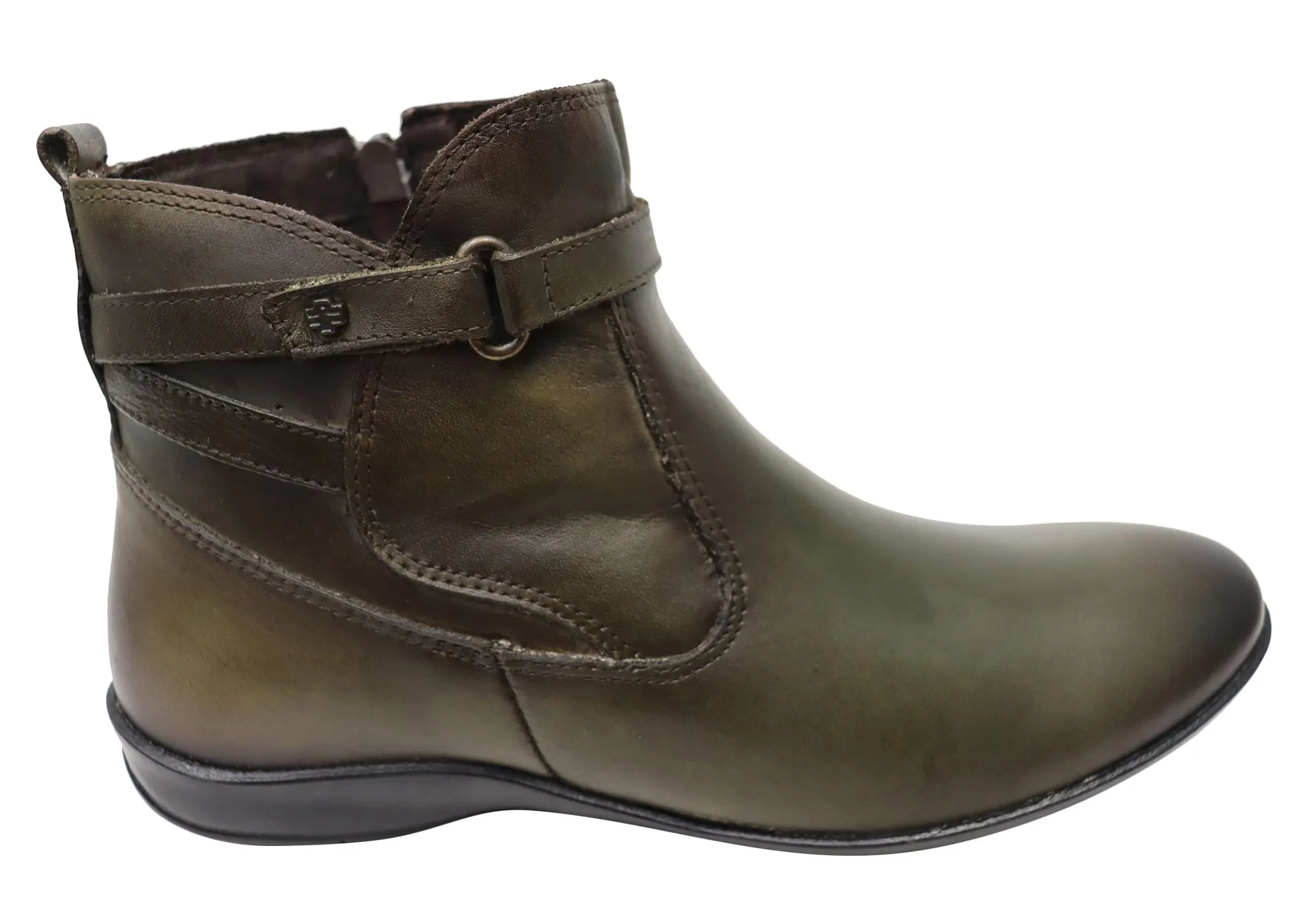 Perlatto Lane Womens Comfortable Leather Ankle Boots Made In Brazil