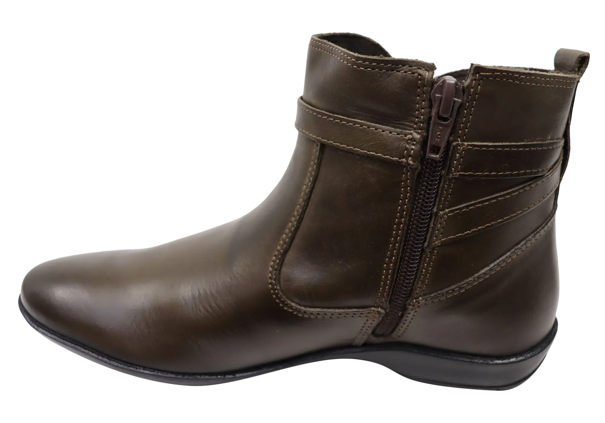 Perlatto Lane Womens Comfortable Leather Ankle Boots Made In Brazil