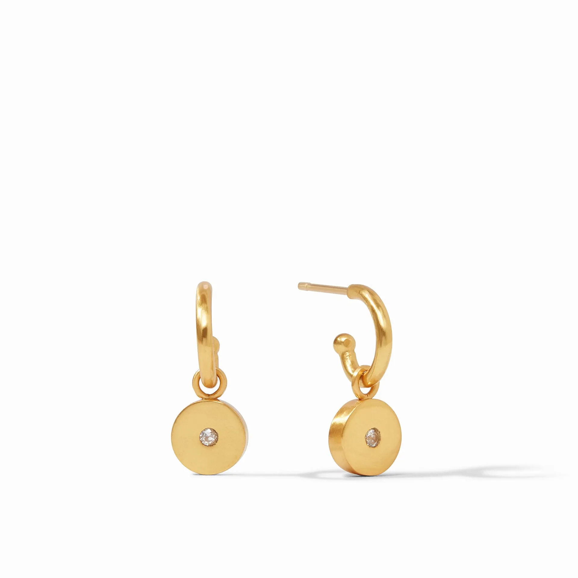 Poppy Hoop & Charm Earring Gold Cz by Julie Vos