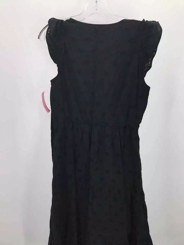 Pre-Owned J Crew Black Size 4 Eyelet Midi Short Sleeve Dress