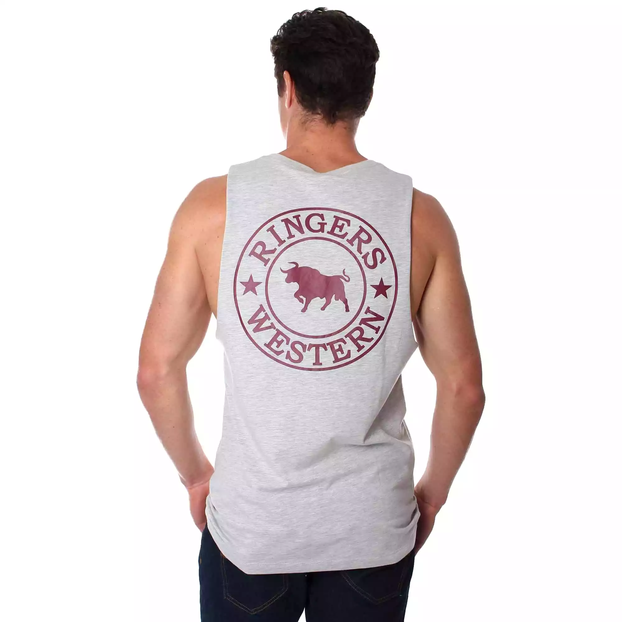 Ringers Western - Nambucca Mens Muscle Tank Grey Marle