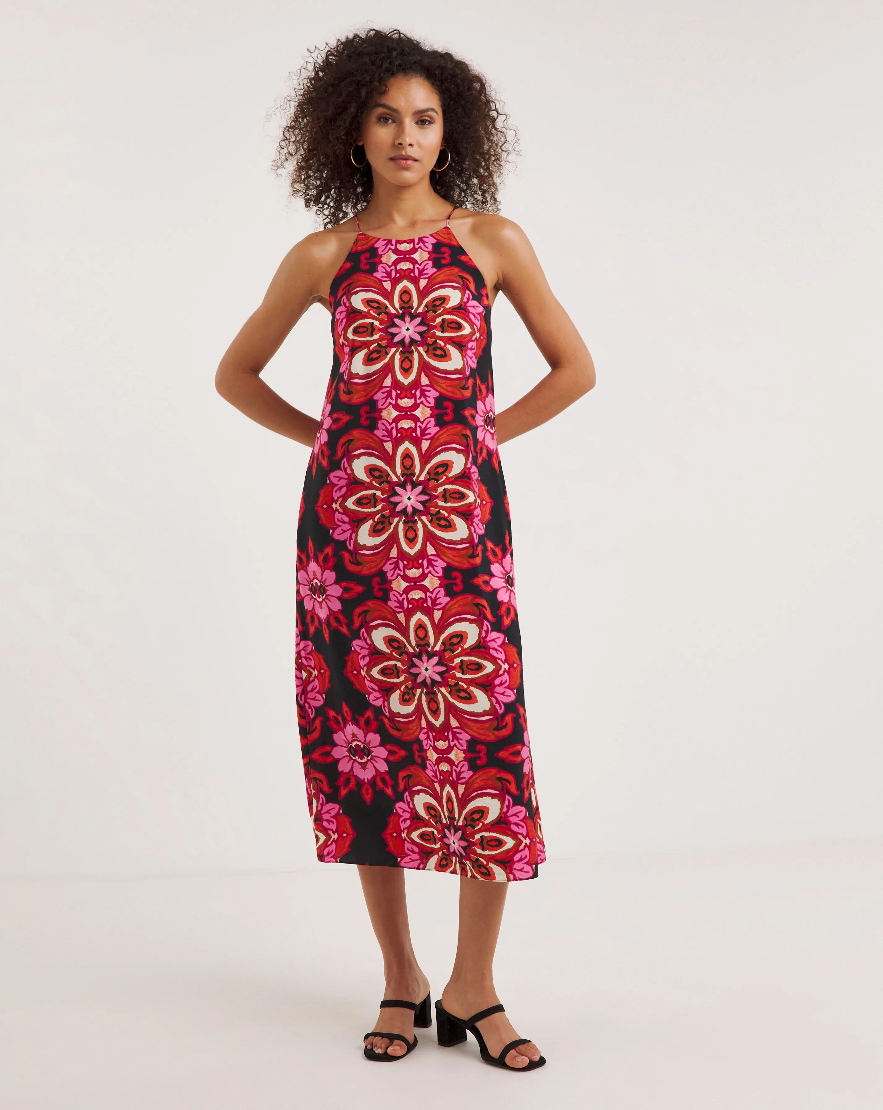 Ro&Zo Moroccan Rose Print Cami Dress