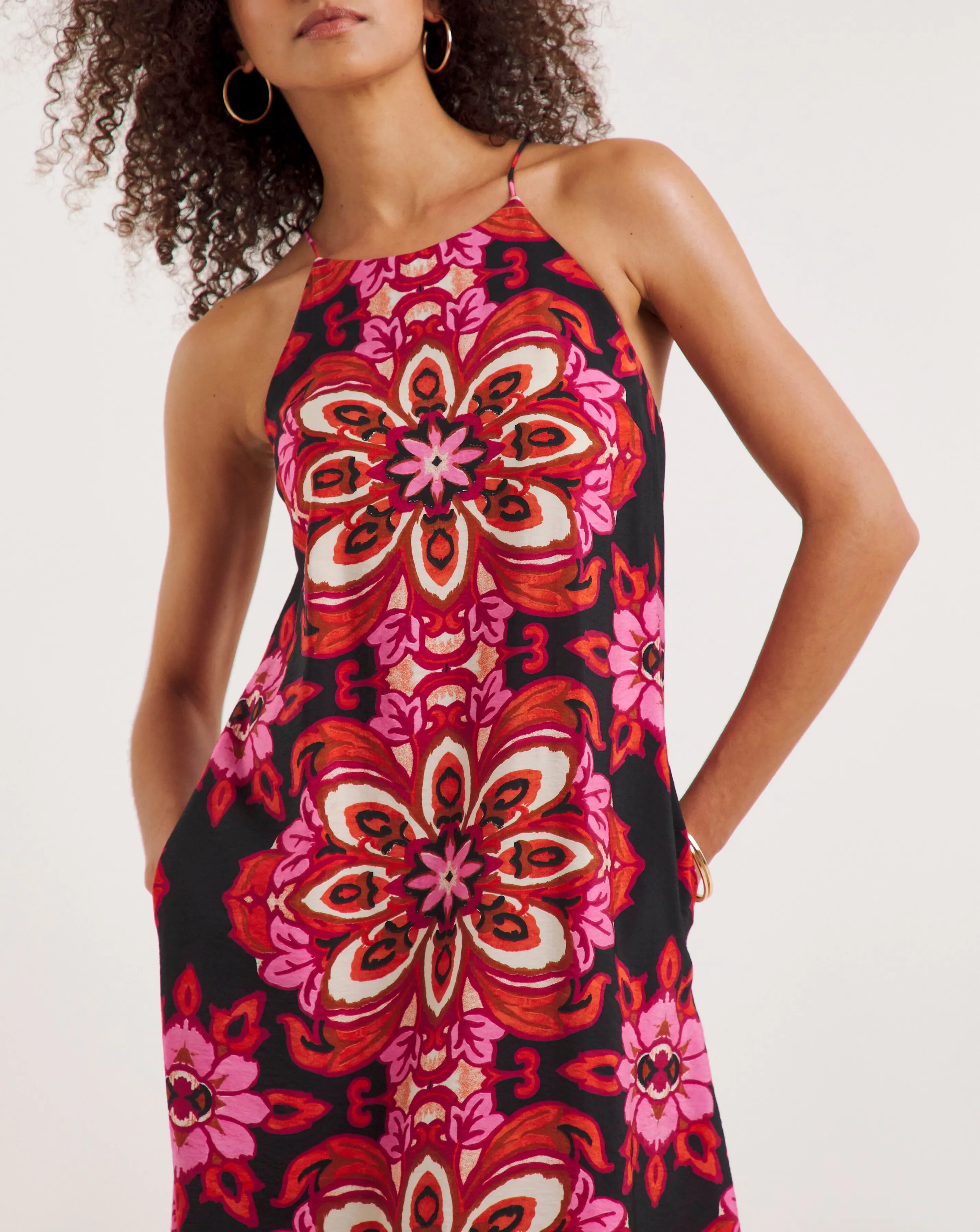 Ro&Zo Moroccan Rose Print Cami Dress