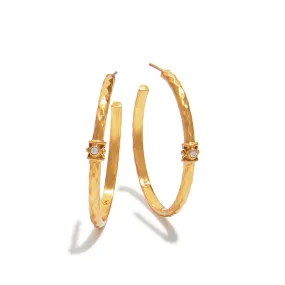 Savannah Stone Hoop Gold Cz - Large by Julie Vos