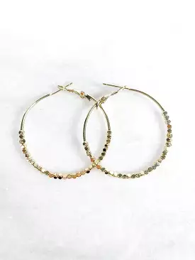 Seed Bead Hoop Earrings