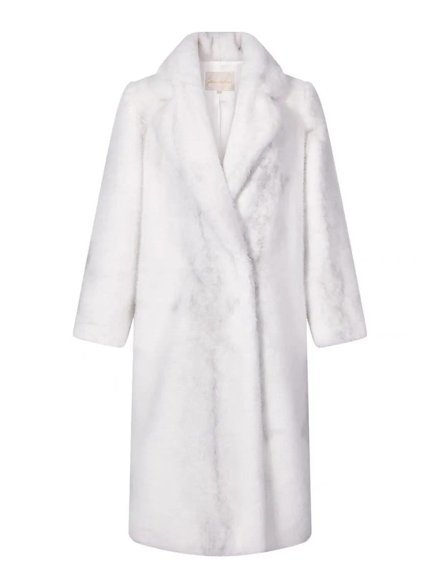 Shanxi said that the halo-dyed white suit collar is environmentally friendly fur imitation fur double-breasted coat for women lo