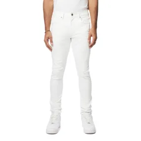 Slim Tapered Vintage Washed Jeans - White